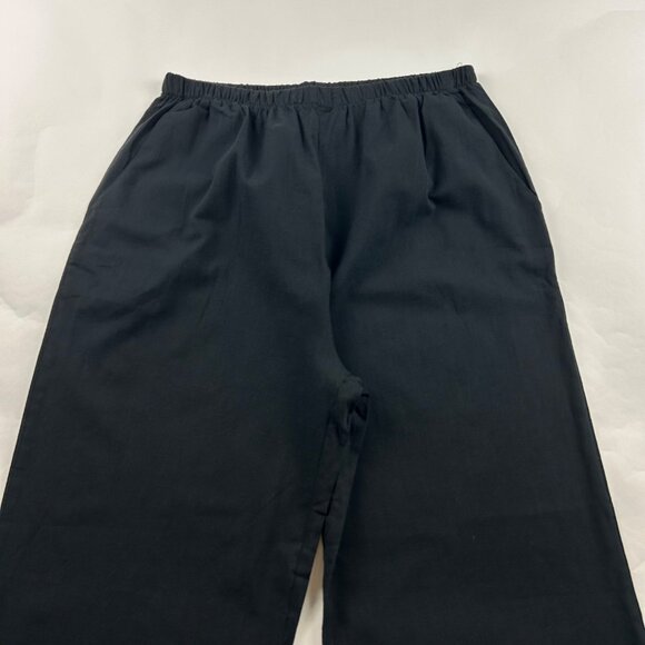 Billy J Black Lightweight Cotton Pull On Wide Leg Lounge Pant L - Picture 2 of 8